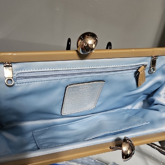 Coach Beige Satin Clutch